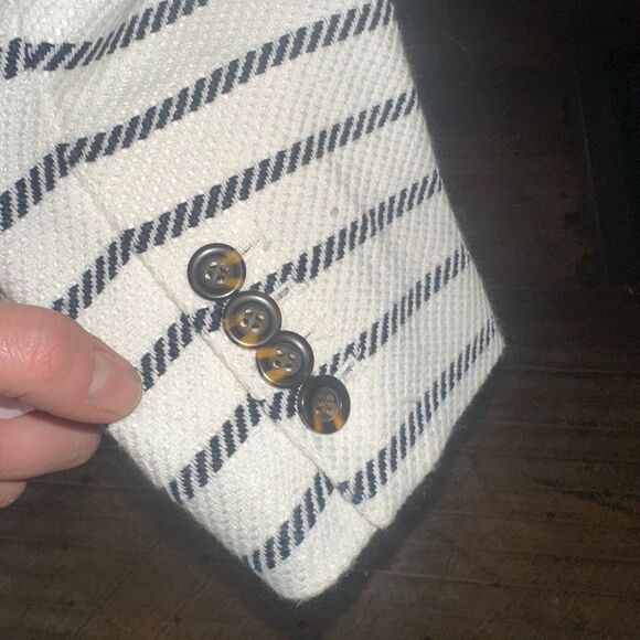 Loft black & white striped business casual 14P blazer - Picture 3 of 4